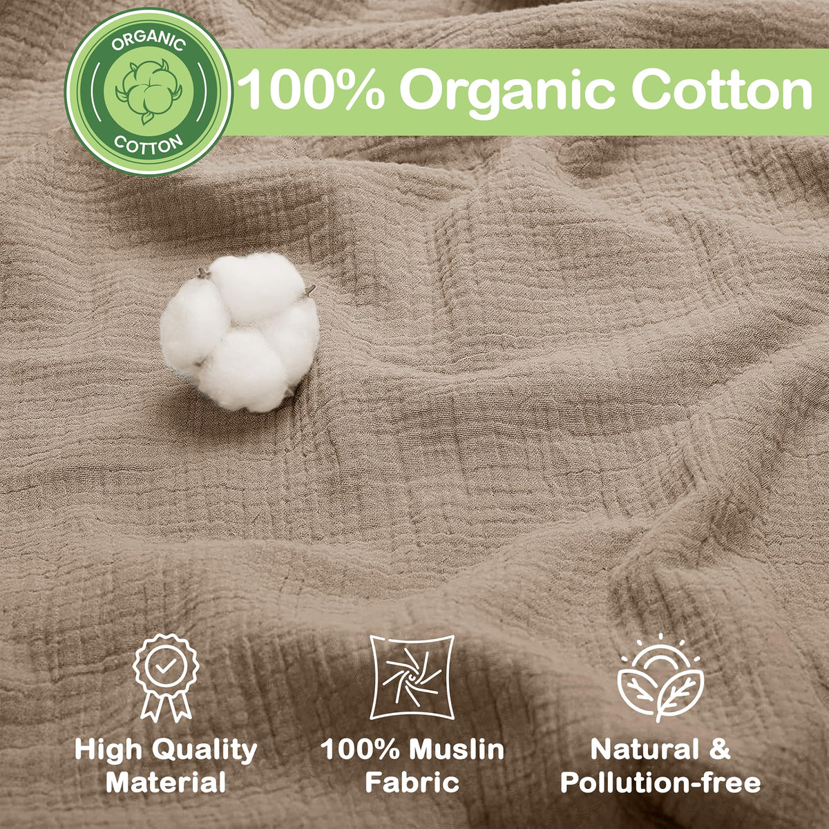 Organic Cotton Muslin Baby Blanket