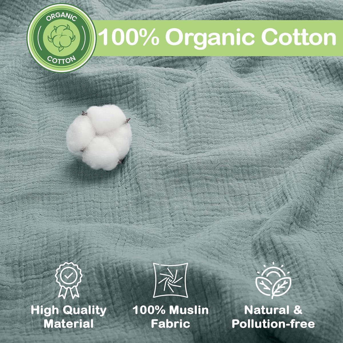 Organic Cotton Muslin Baby Blanket
