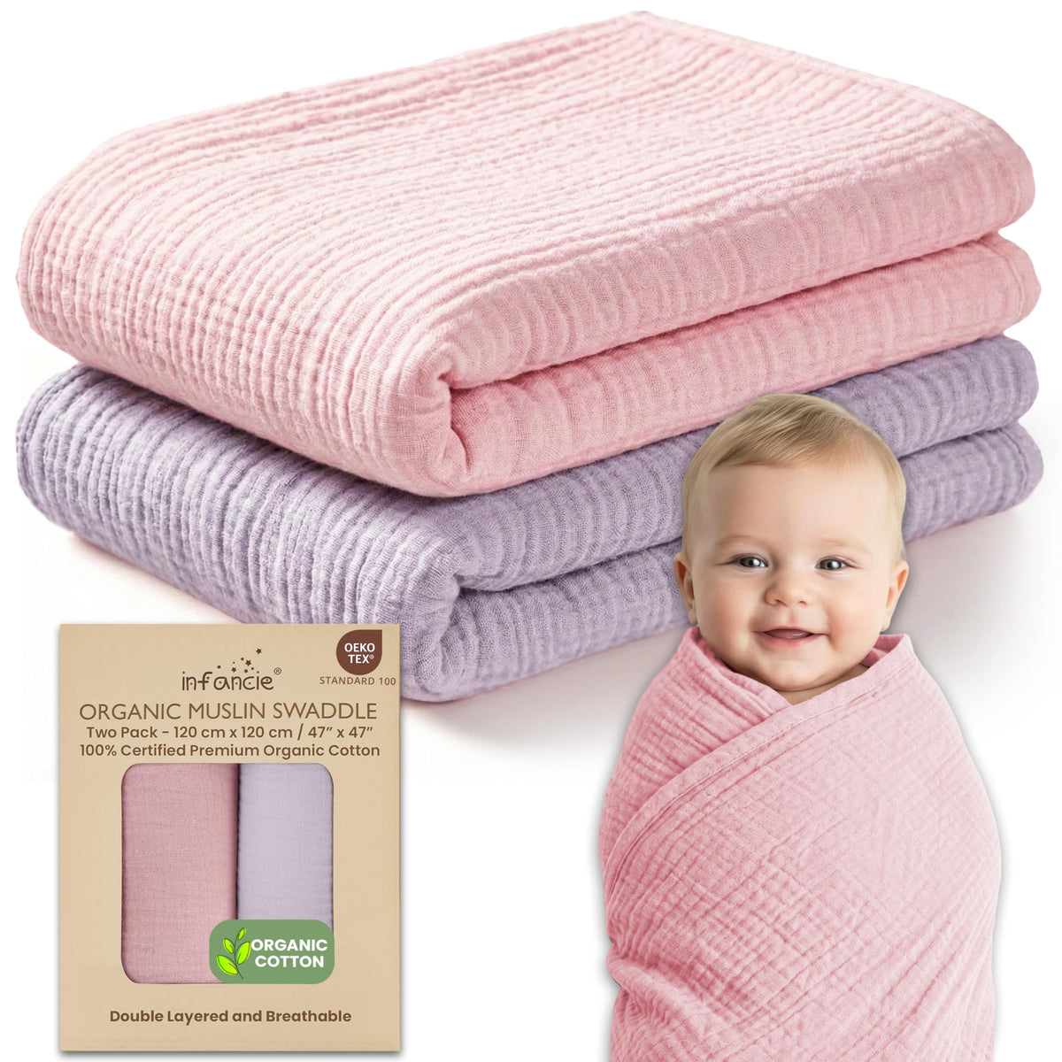 Organic Cotton Muslin Baby Blanket