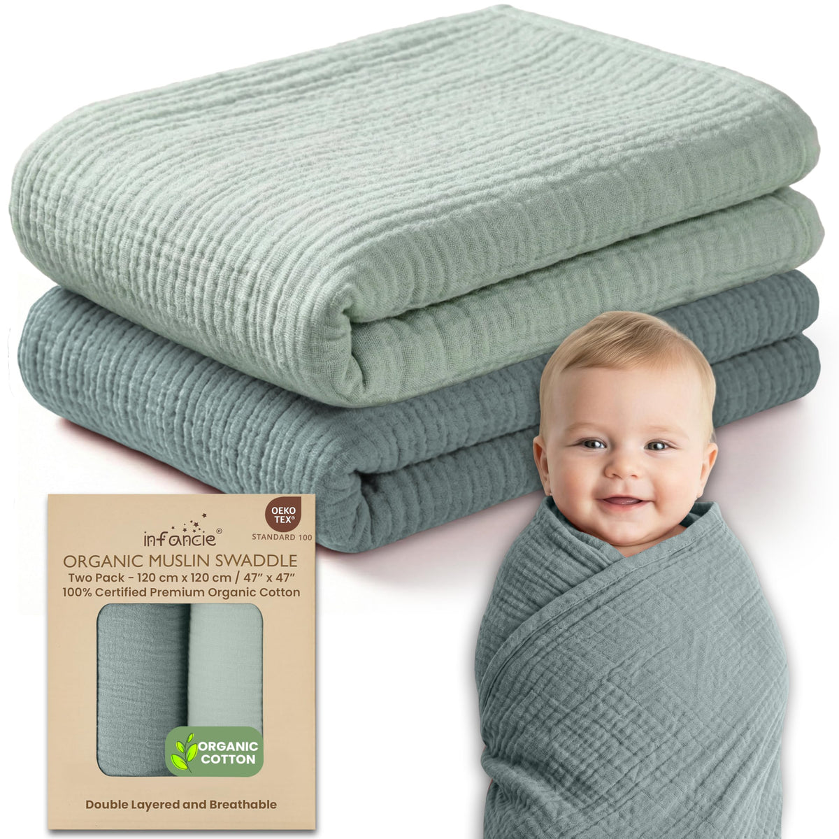 Organic Cotton Muslin Baby Blanket
