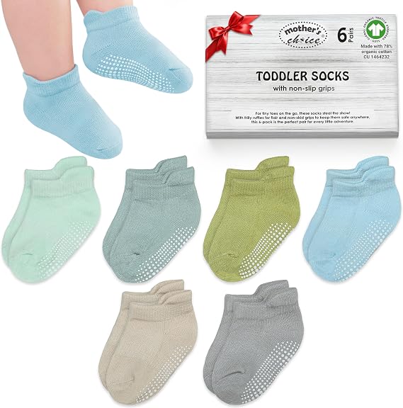 Organic Cotton Baby Ankle Socks in Sage Blue / 6-12 Months / 6