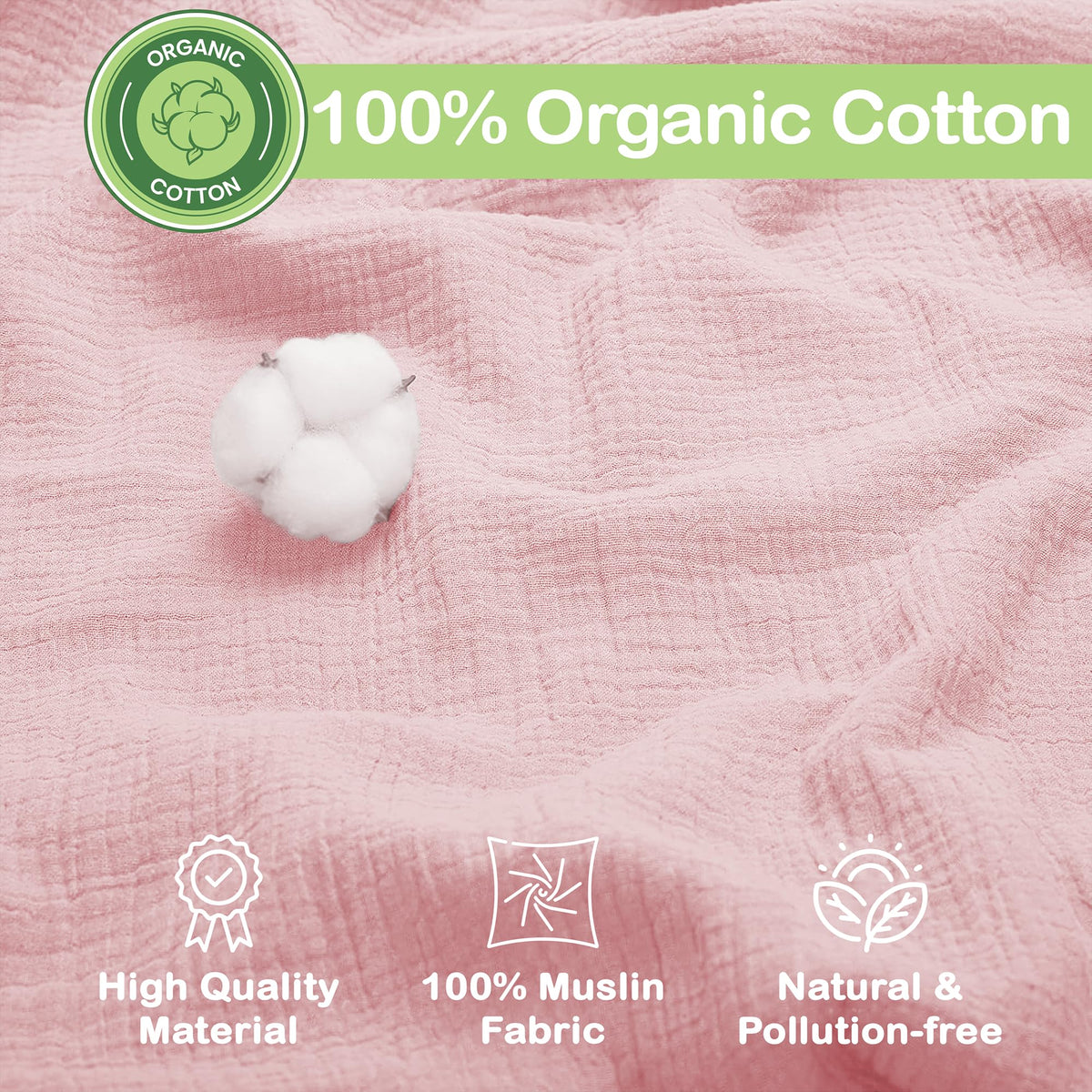 Organic Cotton Muslin Baby Blanket